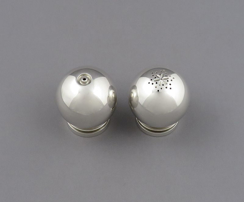 Georg Jensen Pyramid Pattern Condiment Set - JH Tee Antiques