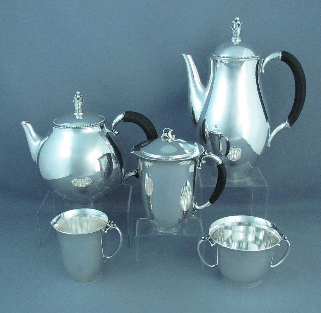 Georg Jensen Sterling Silver Tea Set - JH Tee Antiques