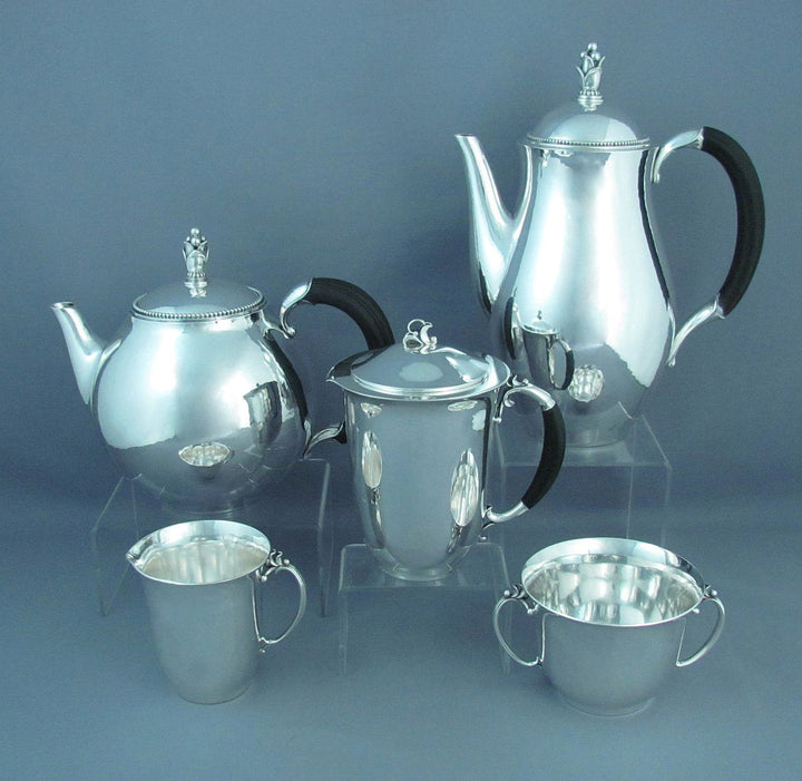 Georg Jensen Sterling Silver Tea Set - JH Tee Antiques