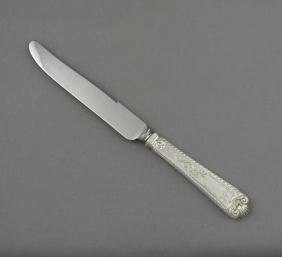 Birks George II Engraved Dinner Knife Straight French - JH Tee Antiques