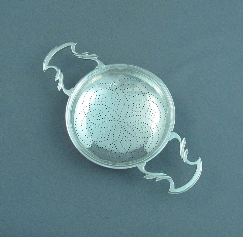 George II Silver Lemon Strainer - JH Tee Antiques