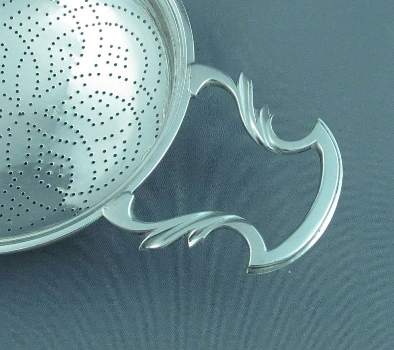 George II Silver Lemon Strainer - JH Tee Antiques