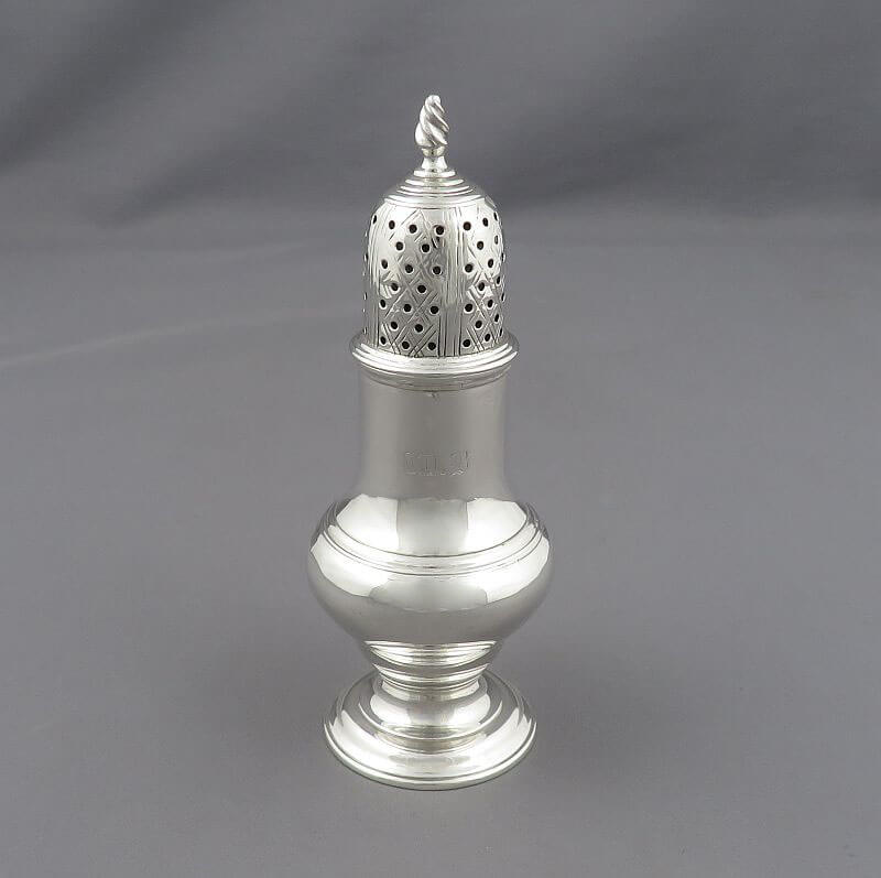 George II Silver Pepper Caster - JH Tee Antiques