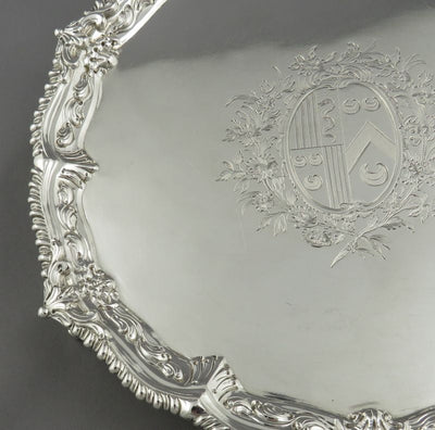 George II Silver Salver by Ebenezer Coker - JH Tee Antiques