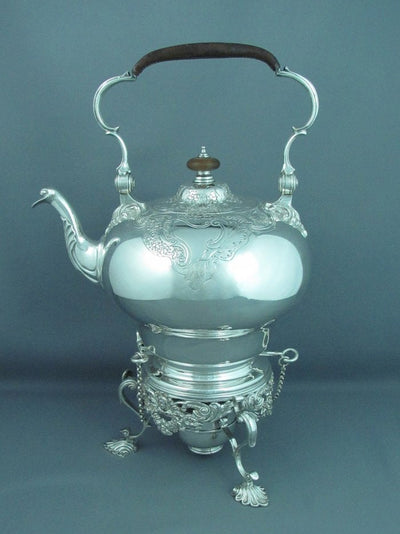 George II Style Silver Kettle - JH Tee Antiques