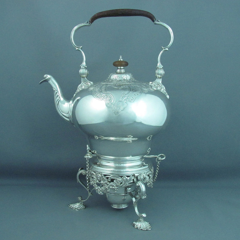 George II Style Silver Kettle - JH Tee Antiques