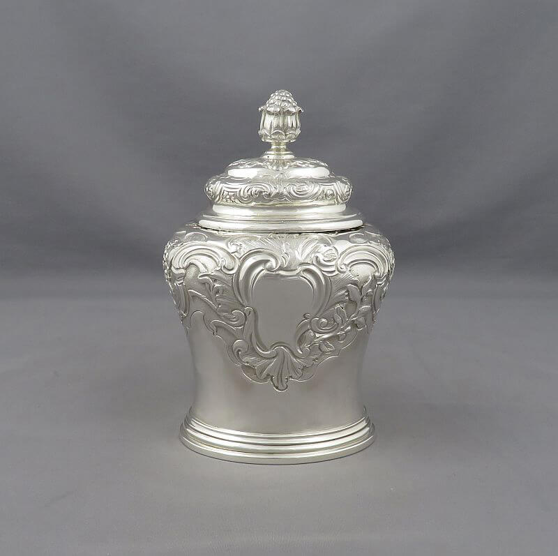 George II Silver Tea Caddy - JH Tee Antiques