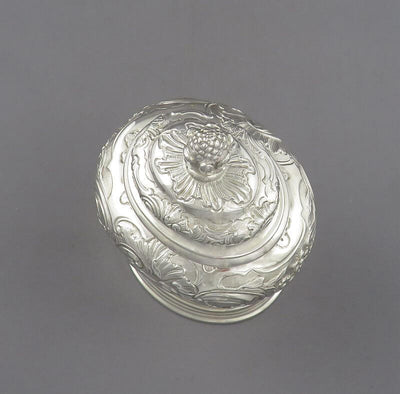 George II Silver Tea Caddy - JH Tee Antiques