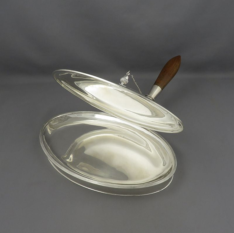 George III Sterling Silver Toasted Cheese Dish - JH Tee Antiques