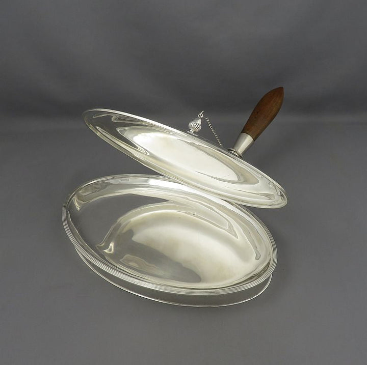 George III Sterling Silver Toasted Cheese Dish - JH Tee Antiques