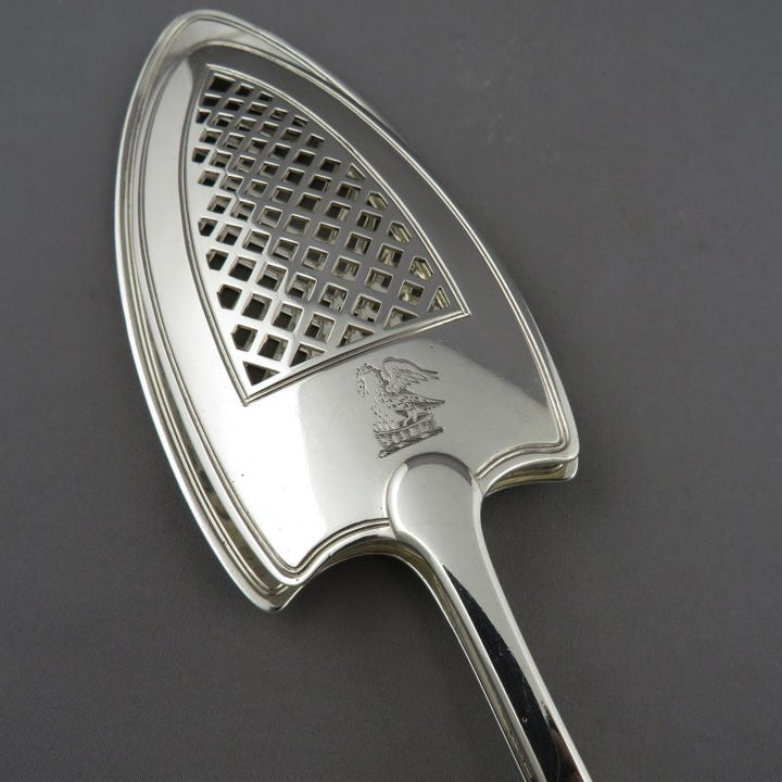 George III Silver Fish Serving Tongs - JH Tee Antiques