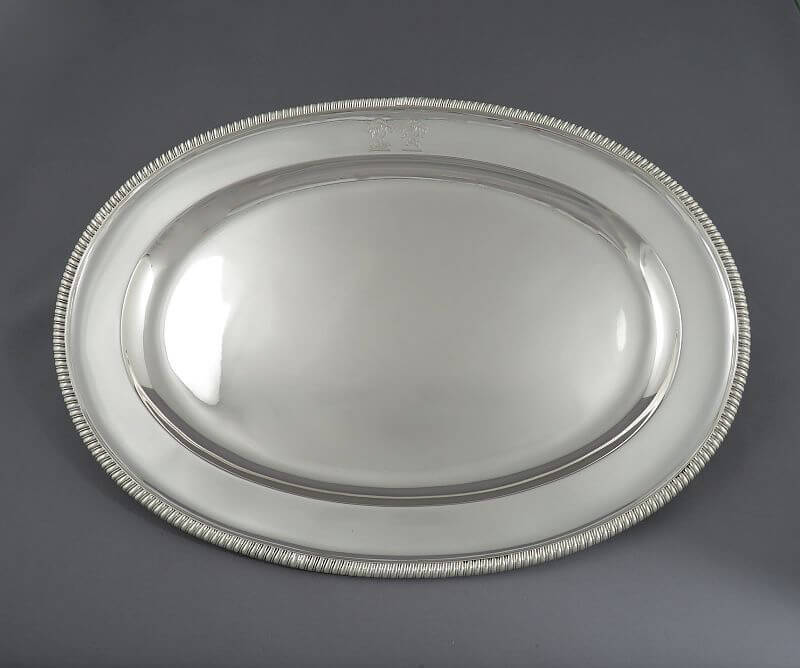 George III Sterling Silver Meat Platter - JH Tee Antiques