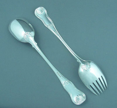 George III Silver Salad Servers - JH Tee Antiques