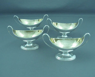 Four George III Sterling Silver Salts - JH Tee Antiques