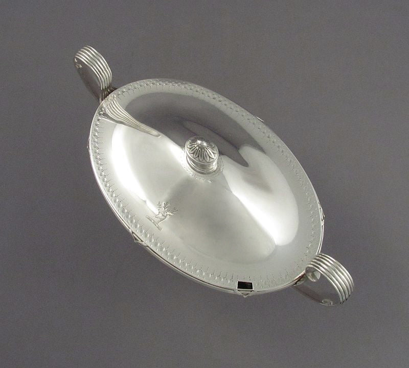 Pair of George III Silver Sauce Tureens - JH Tee Antiques