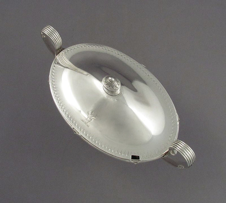 Pair of George III Silver Sauce Tureens - JH Tee Antiques