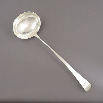 George III Sterling Silver Soup Ladle - JH Tee Antiques