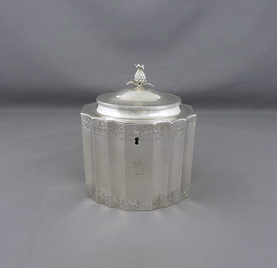 George III Sterling Silver Tea Caddy - JH Tee Antiques