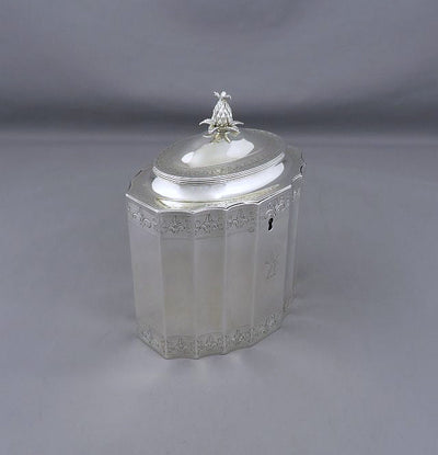 George III Sterling Silver Tea Caddy - JH Tee Antiques