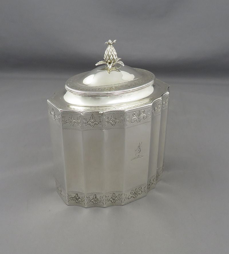 George III Sterling Silver Tea Caddy - JH Tee Antiques