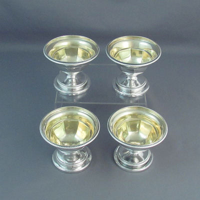 Set of Four George III Sterling Silver Salts - JH Tee Antiques
