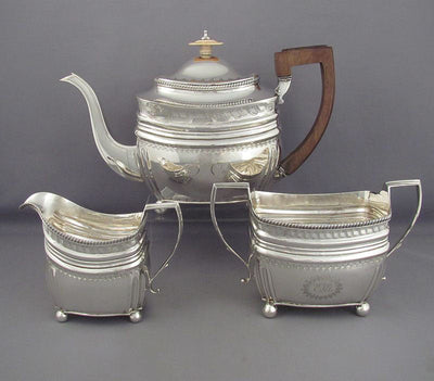 Antique George III Sterling Silver Tea Set - JH Tee Antiques