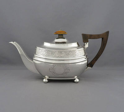George III Sterling Silver Teapot - JH Tee Antiques