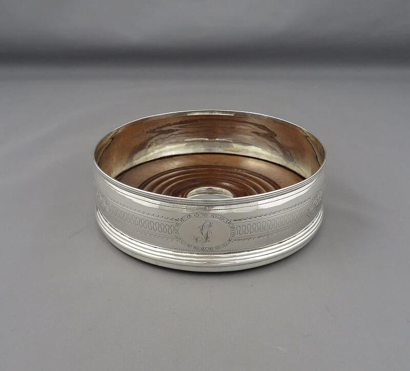George III Sterling Silver Wine Coaster - JH Tee Antiques