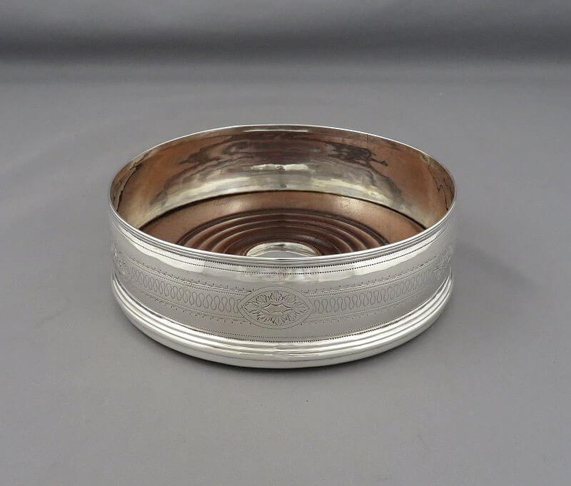 George III Sterling Silver Wine Coaster - JH Tee Antiques
