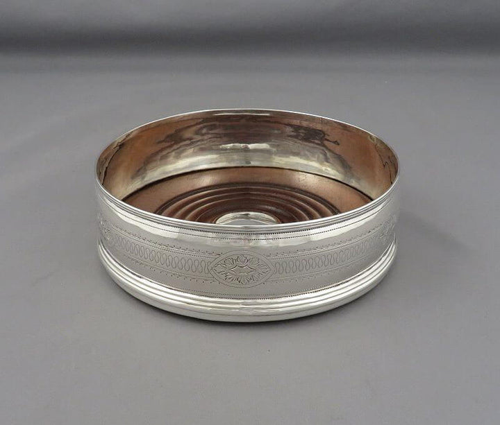 George III Sterling Silver Wine Coaster - JH Tee Antiques