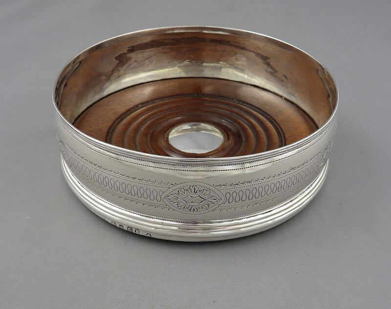 George III Sterling Silver Wine Coaster - JH Tee Antiques