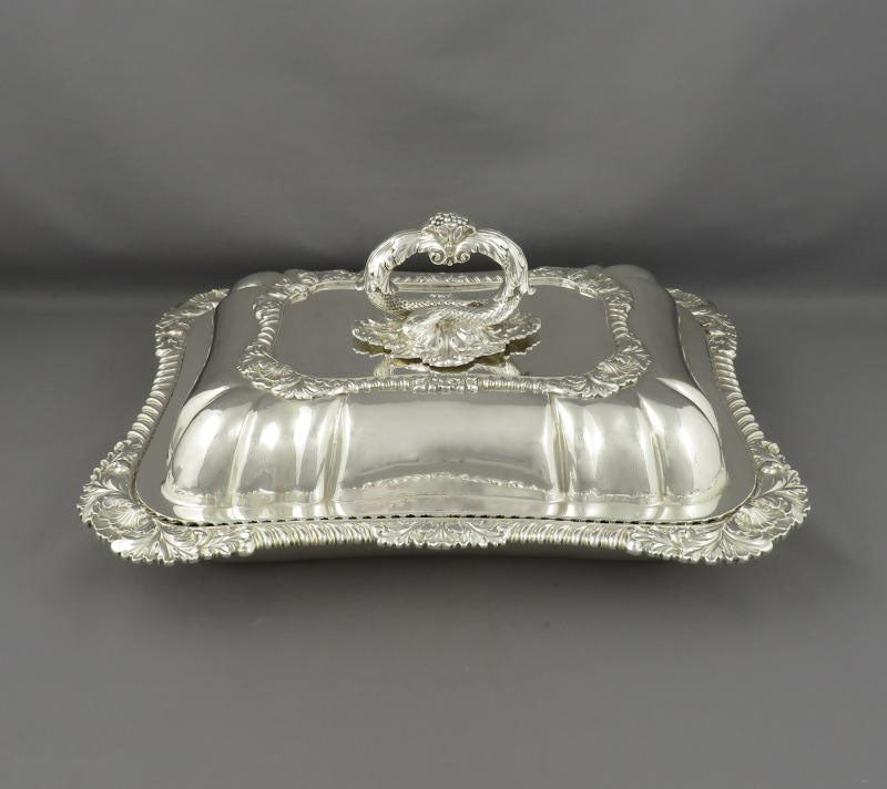 George IV Silver Entree Dish - JH Tee Antiques