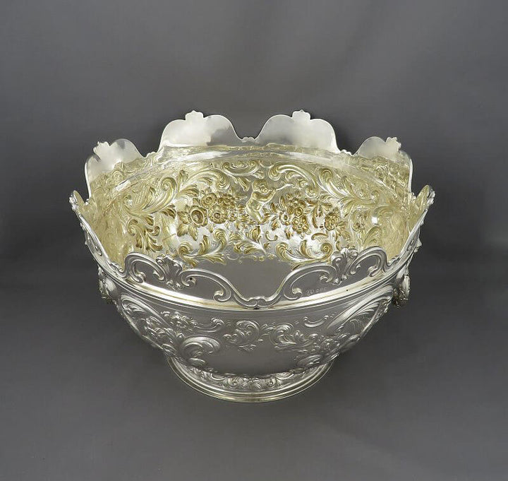 Large George IV Silver Monteith Bowl - JH Tee Antiques