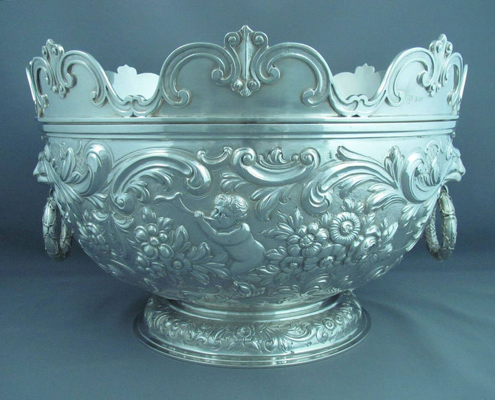 Large George IV Silver Monteith Bowl - JH Tee Antiques