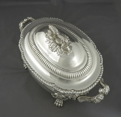 George IV Sterling Silver Soup Tureen - JH Tee Antiques