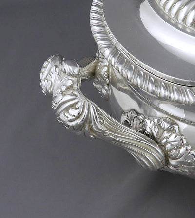 George IV Sterling Silver Soup Tureen - JH Tee Antiques