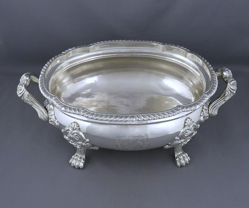 George IV Sterling Silver Soup Tureen - JH Tee Antiques