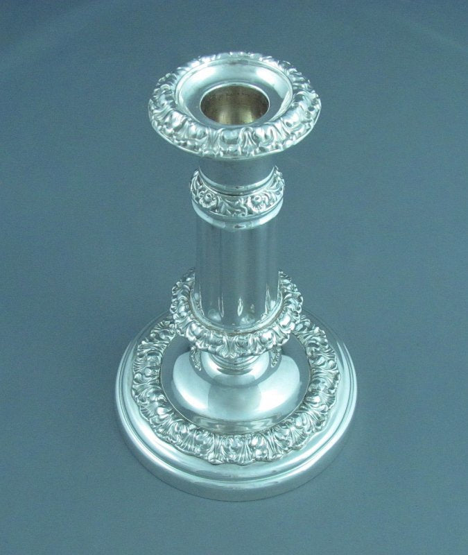 George IV Silver Telescopic Candlesticks - JH Tee Antiques