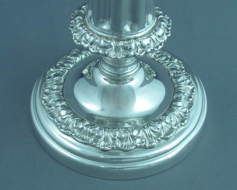 George IV Silver Telescopic Candlesticks - JH Tee Antiques