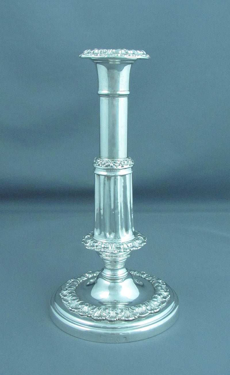 George IV Silver Telescopic Candlesticks - JH Tee Antiques