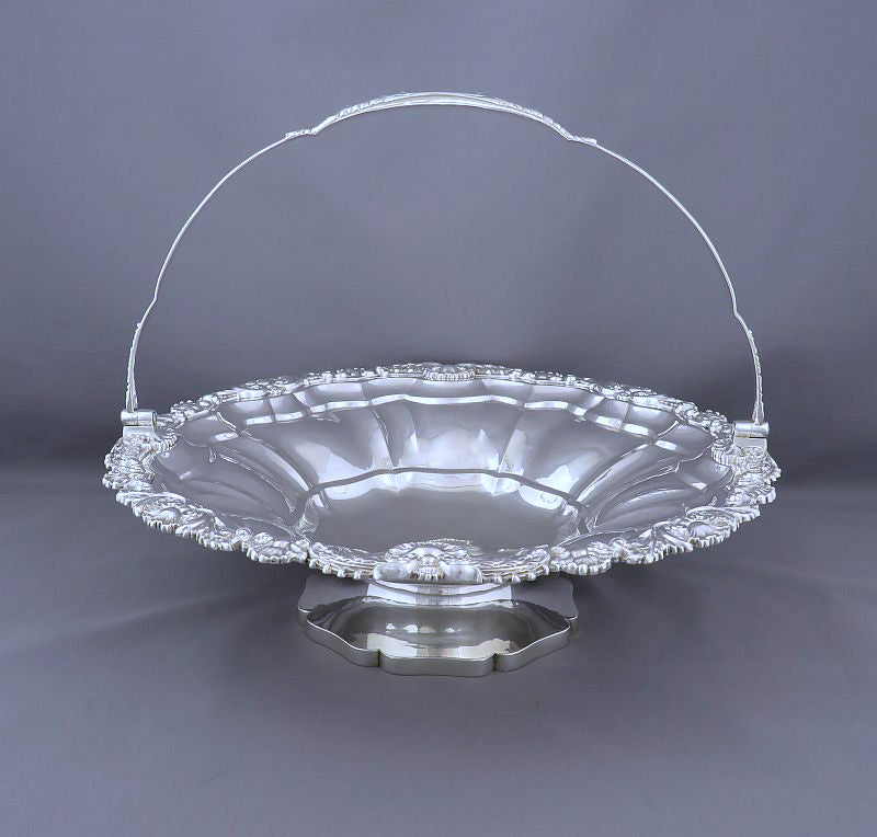 George IV Sterling Silver Cake Basket - JH Tee Antiques