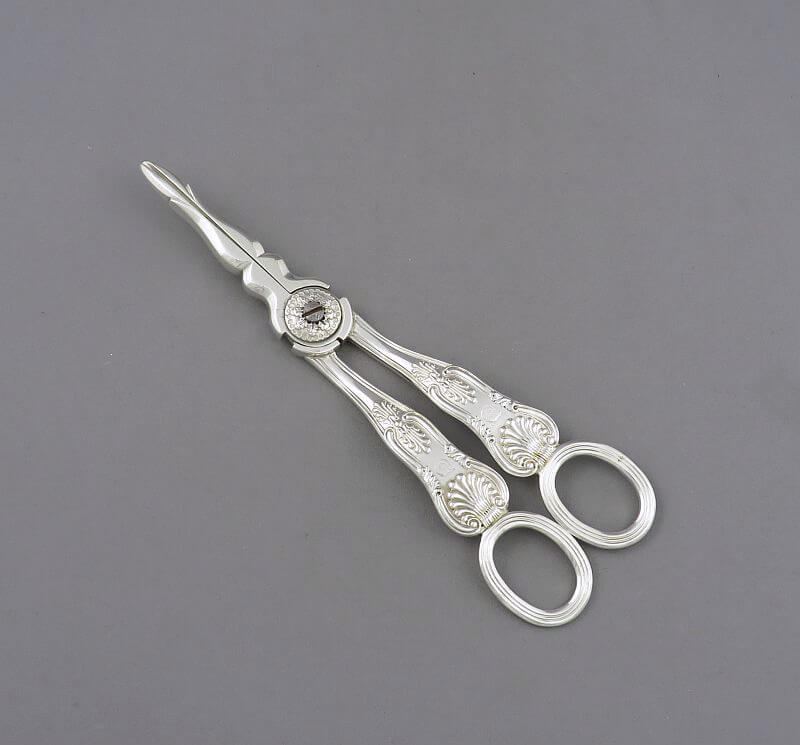 George IV Silver Grape Shears - JH Tee Antiques