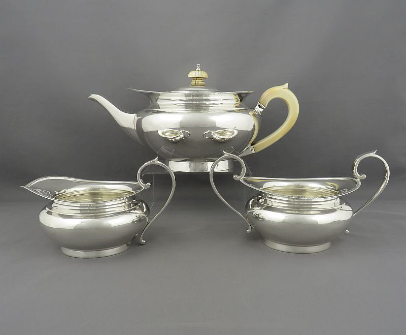 George V Silver Tea Set - JH Tee Antiques