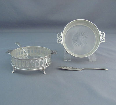 George V Sterling Silver Butter Dishes - JH Tee Antiques