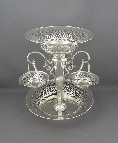 George V Sterling Silver Epergne - JH Tee Antiques