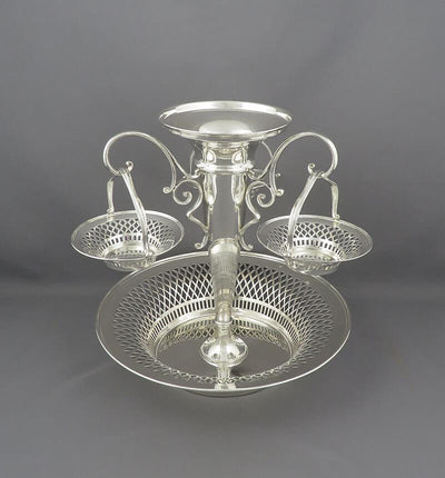 George V Sterling Silver Epergne - JH Tee Antiques