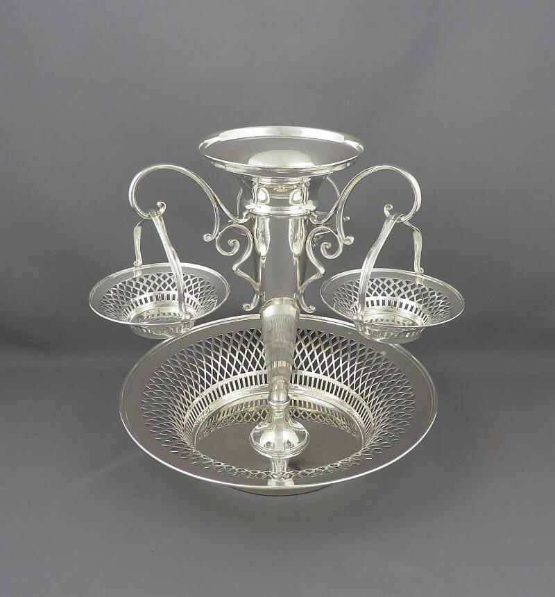 George V Sterling Silver Epergne - JH Tee Antiques