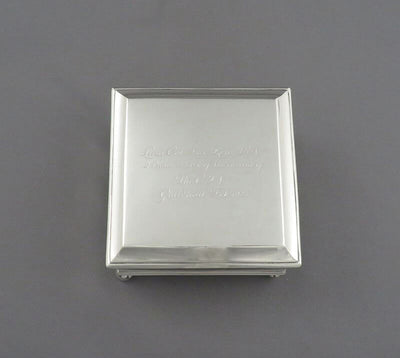 George V Sterling Silver Cigarette Box - JH Tee Antiques