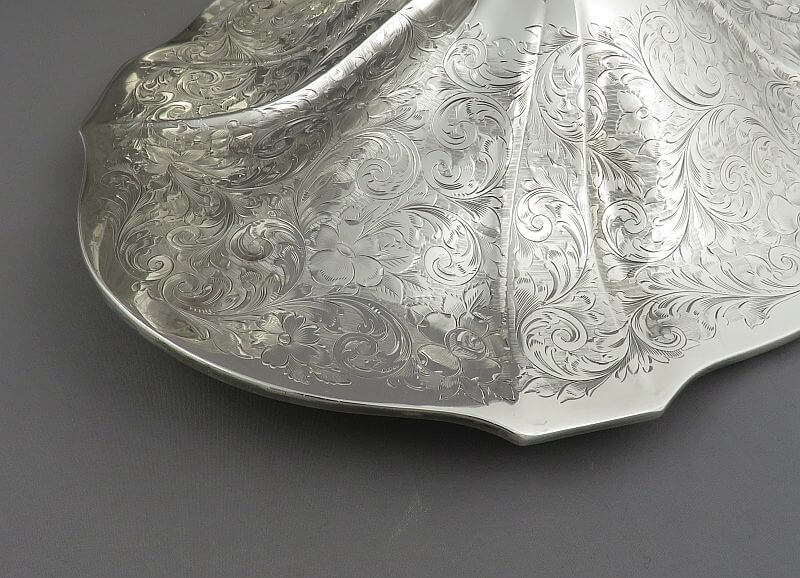 Antique George V Sterling Silver Soup Tureen, detail of lid  - JH Tee Antiques