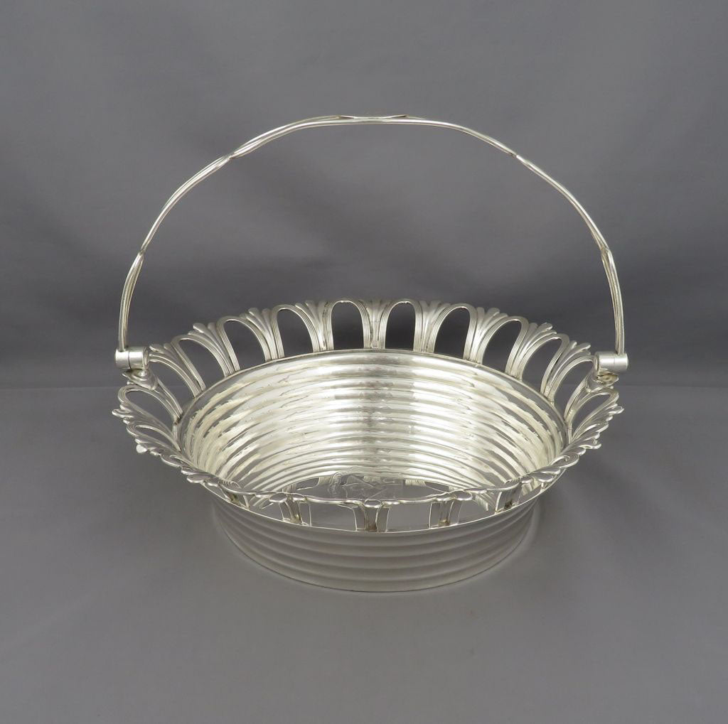 George III Silver Cake Basket - JH Tee Antiques